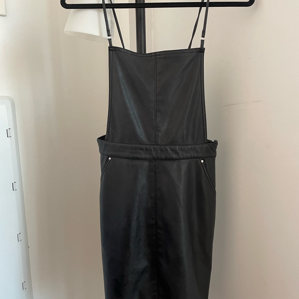 HM  cute black faux leather dress